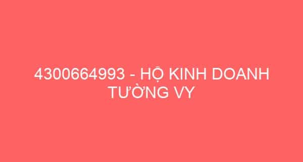 4300664993 – HỘ KINH DOANH TƯỜNG VY