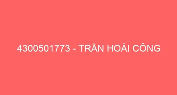 4300501773 – TRẦN HOÀI CÔNG