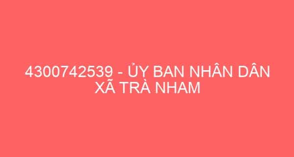 4300742539 – ỦY BAN NHÂN DÂN XÃ TRÀ NHAM