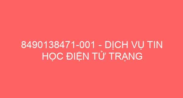 8490138471-001 – DỊCH VỤ TIN HỌC ĐIỆN TỬ TRẠNG